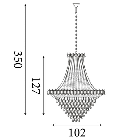 Searchlight Electric Versailles  19Lt Chandelier  - Chrome Metal & Crystal 9112-102CC