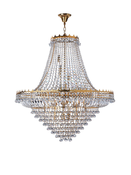 Searchlight Electric Versailles  19Lt Chandelier  - Gold Metal & Crystal 9112-102GO