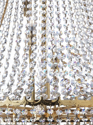 Searchlight Electric Versailles  19Lt Chandelier  - Gold Metal & Crystal 9112-102GO