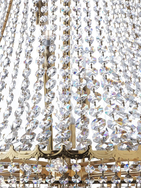 Searchlight Electric Versailles  19Lt Chandelier  - Gold Metal & Crystal 9112-102GO
