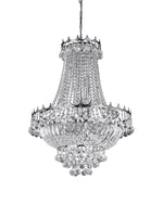 Versailles  9Lt Chandelier  - Chrome Metal & Crystal
