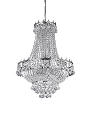 Versailles  9Lt Chandelier  - Chrome Metal & Crystal
