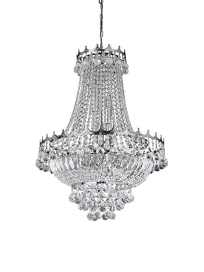 Versailles  9Lt Chandelier  - Chrome Metal & Crystal
