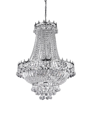 Versailles  9Lt Chandelier  - Chrome Metal & Crystal