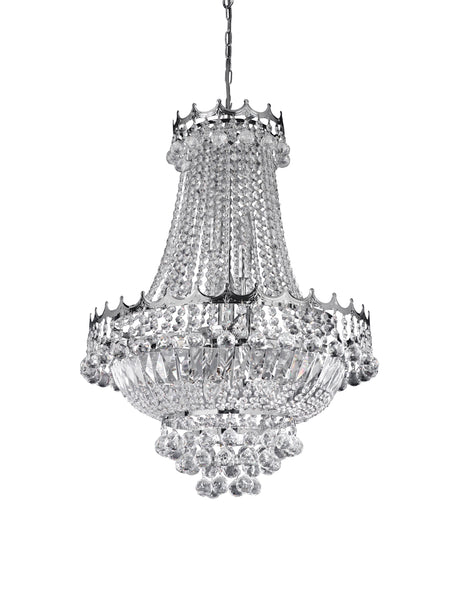 Versailles  9Lt Chandelier  - Chrome Metal & Crystal