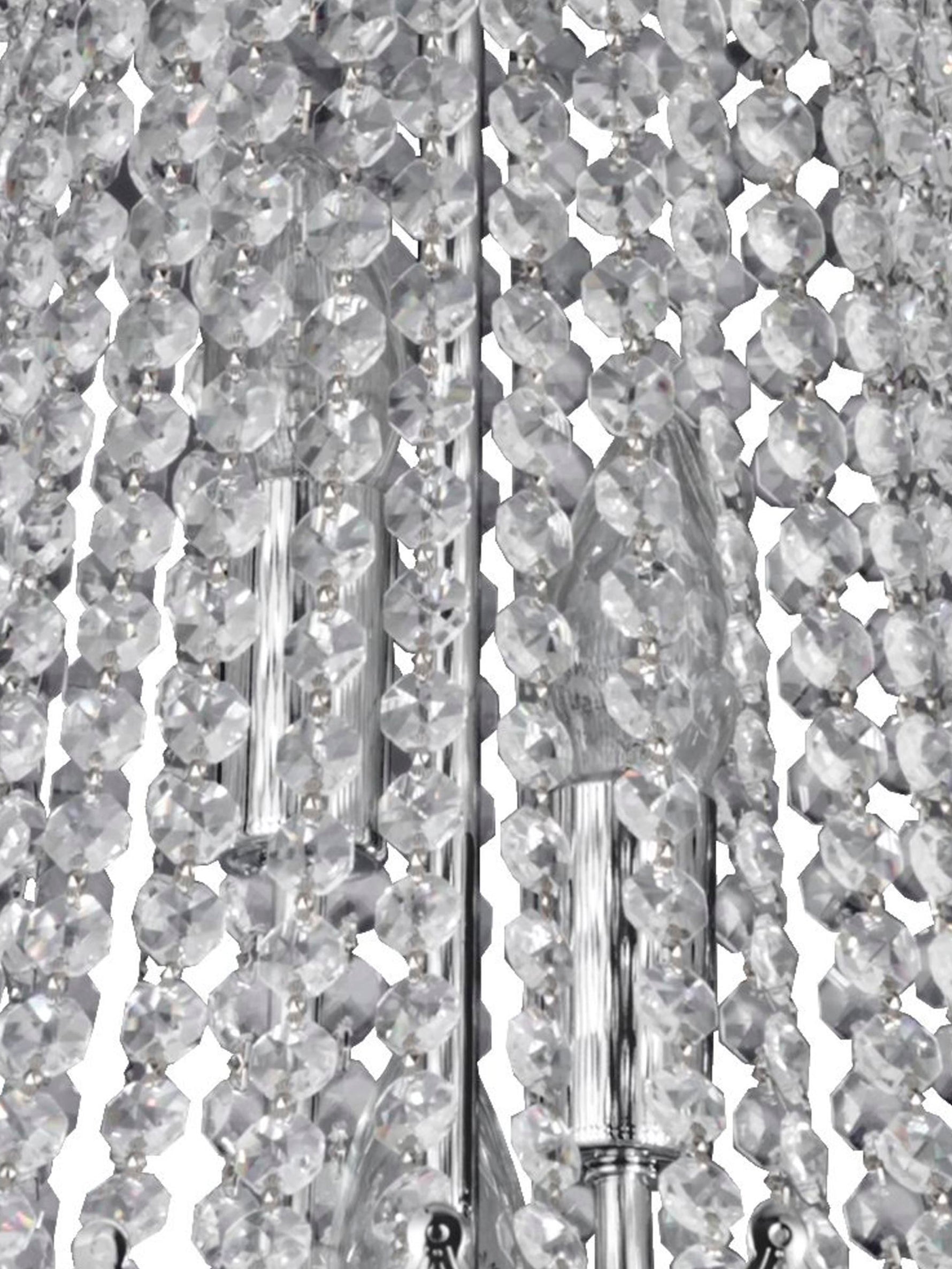Searchlight Electric Versailles  9Lt Chandelier  - Chrome Metal & Crystal 9112-52CC
