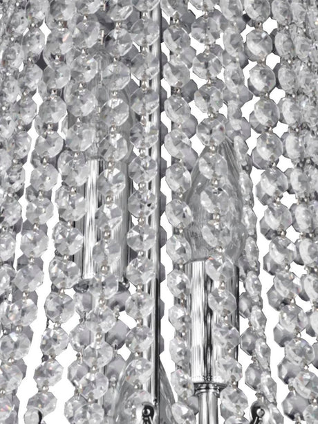 Searchlight Electric Versailles  9Lt Chandelier  - Chrome Metal & Crystal 9112-52CC