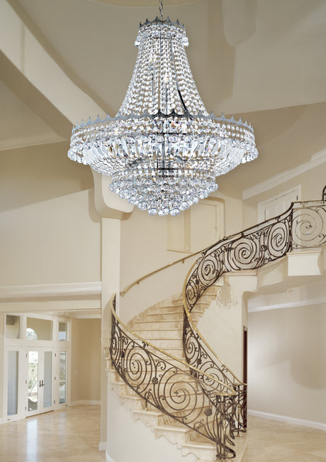 Searchlight Electric Versailles  13Lt Chandelier  - Chrome Metal & Crystal 9112-82CC