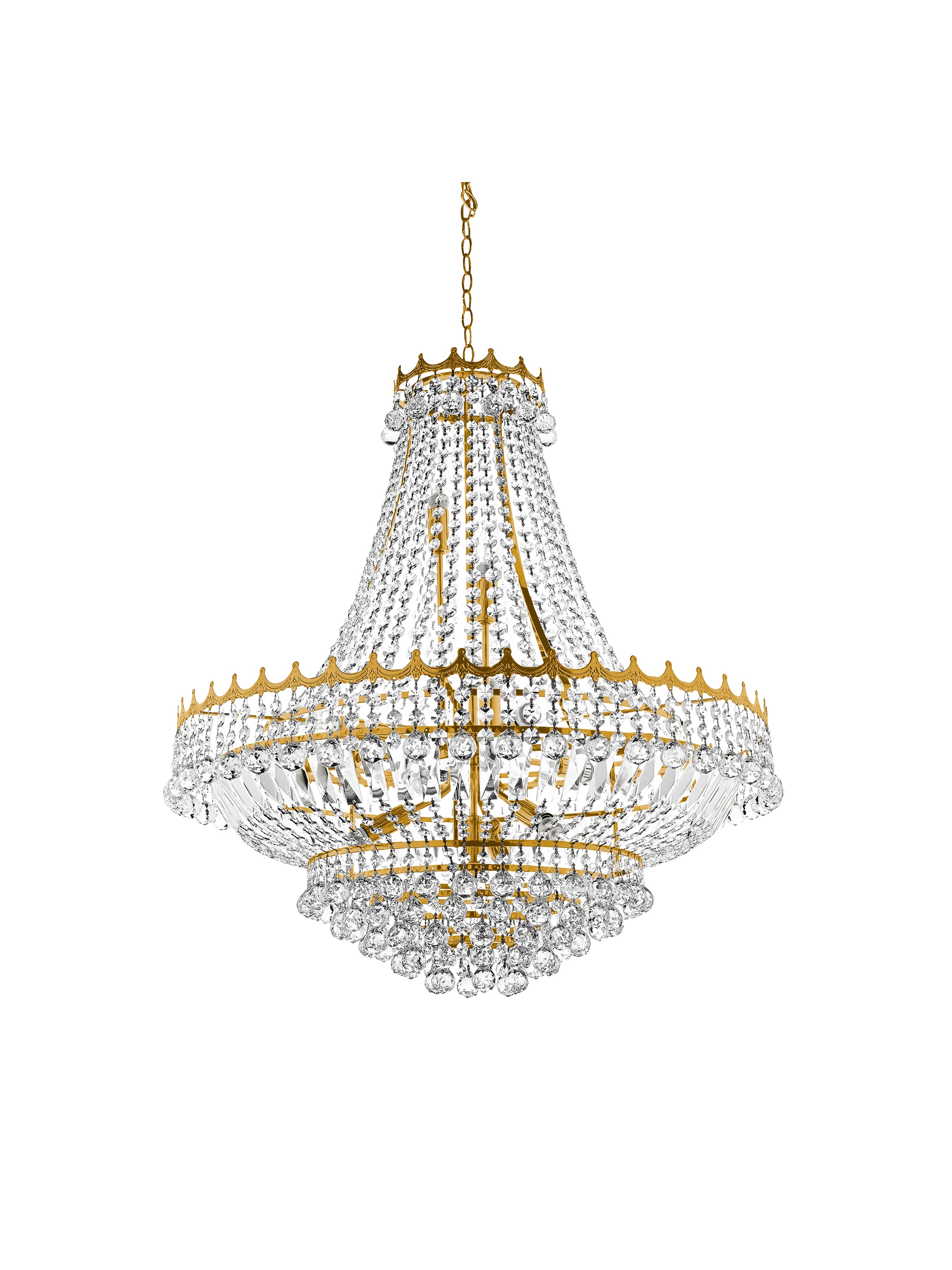Versailles  13Lt Chandelier  - Gold Metal & Crystal