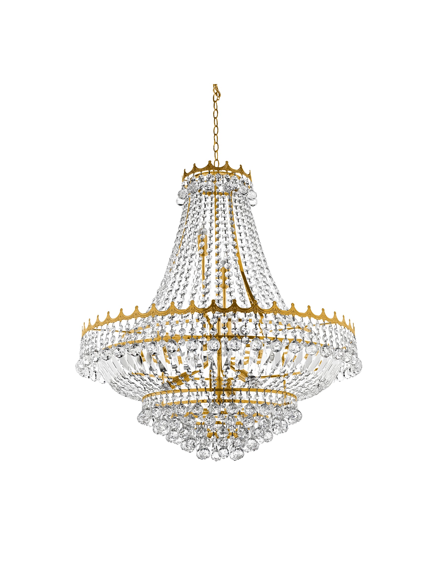Versailles  13Lt Chandelier  - Gold Metal & Crystal