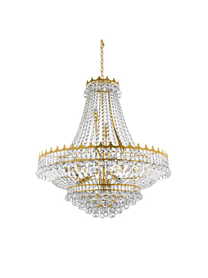 Versailles  13Lt Chandelier  - Gold Metal & Crystal