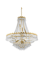 Searchlight Electric Versailles  13Lt Chandelier  - Gold Metal & Crystal 9112-82GO