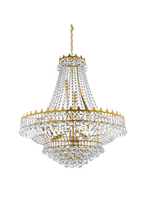 Searchlight Electric Versailles  13Lt Chandelier  - Gold Metal & Crystal 9112-82GO