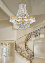 Searchlight Electric Versailles  13Lt Chandelier  - Gold Metal & Crystal 9112-82GO