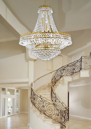 Searchlight Electric Versailles  13Lt Chandelier  - Gold Metal & Crystal 9112-82GO