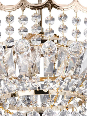Searchlight Electric Versailles 5Lt Semi-Flush Chandelier - Gold Metal & Crystal 9113-39GO