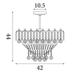 Searchlight Electric Versailles 5Lt Semi-Flush Chandelier - Gold Metal & Crystal 9113-39GO