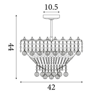 Searchlight Electric Versailles 5Lt Semi-Flush Chandelier - Gold Metal & Crystal 9113-39GO