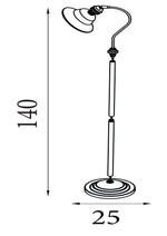 Searchlight Electric Adjustable  Floor Lamp - Antique Brass Metal & Scavo Glass 9122AB