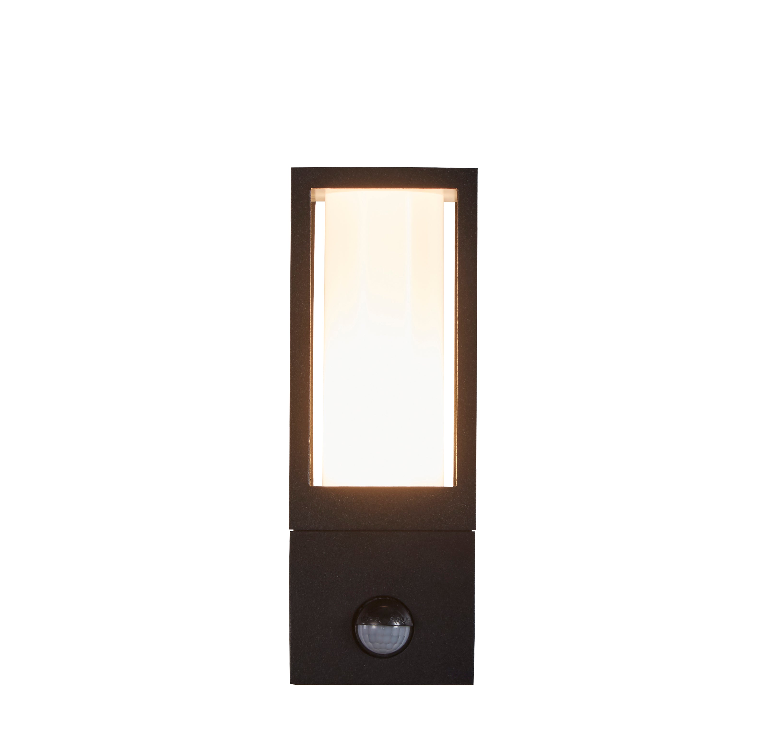 Avenue Outdoor Wall Light- Black Metal & White Polycarbonate