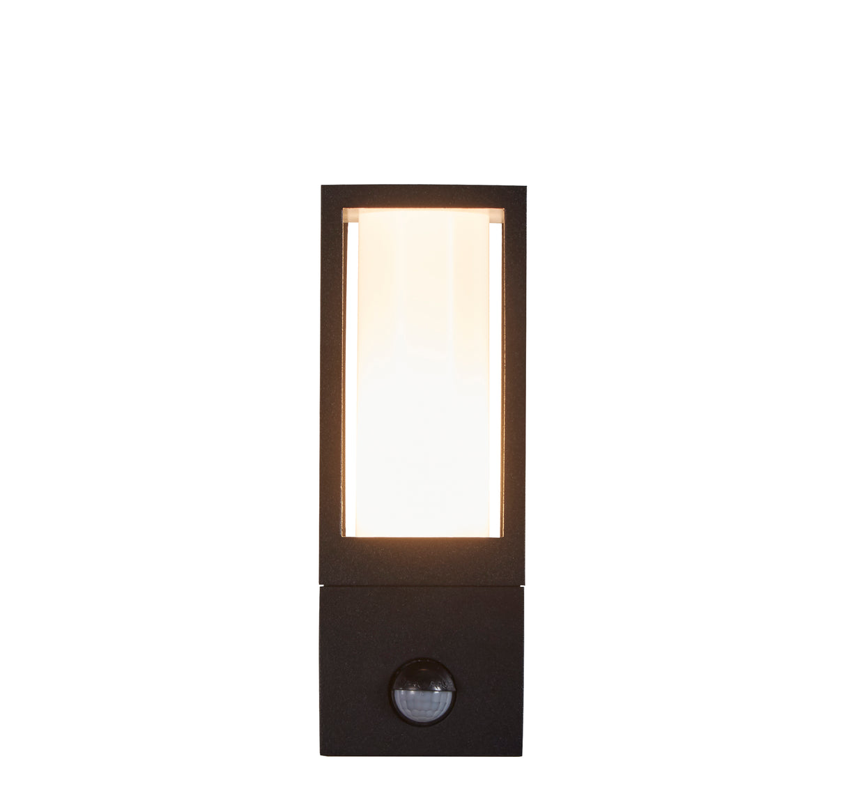 Avenue Outdoor Wall Light- Black Metal & White Polycarbonate