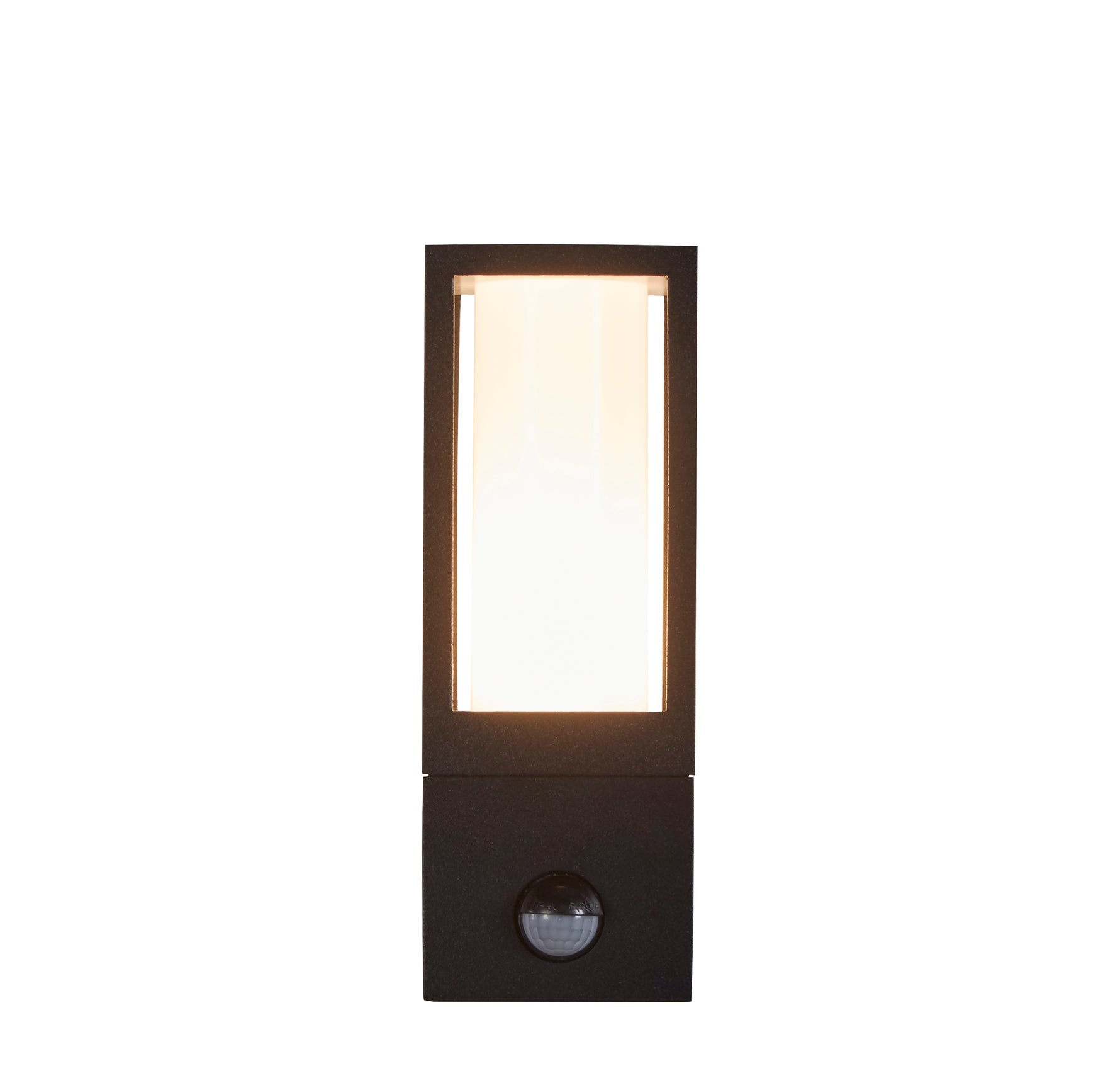 Avenue Outdoor Wall Light- Black Metal & White Polycarbonate