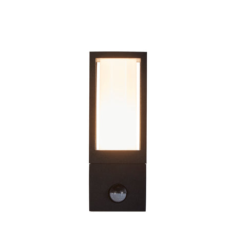 Avenue Outdoor Wall Light- Black Metal & White Polycarbonate