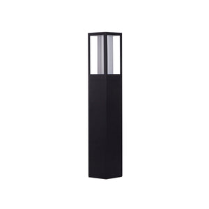 Searchlight Electric Avenue Outdoor Post - Black Metal & Matt White Polycarbonate 91251-450