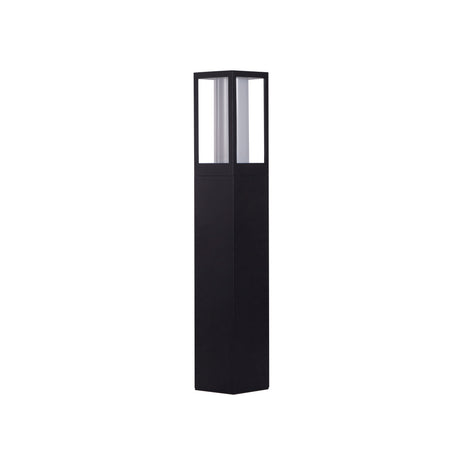 Searchlight Electric Avenue Outdoor Post - Black Metal & Matt White Polycarbonate 91251-450