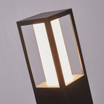 Searchlight Electric Avenue Outdoor Post - Black Metal & Matt White Polycarbonate 91251-450