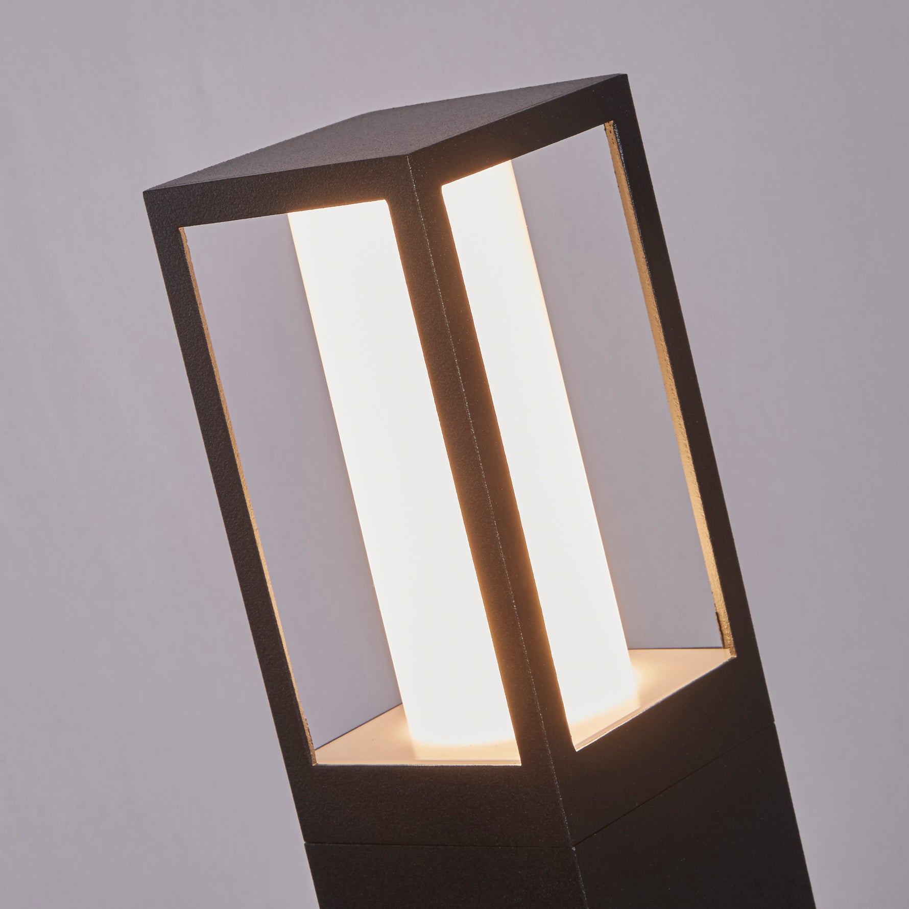 Searchlight Electric Avenue Outdoor Post - Black Metal & Matt White Polycarbonate 91251-450