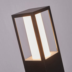 Searchlight Electric Avenue Outdoor Post - Black Metal & Matt White Polycarbonate 91251-450