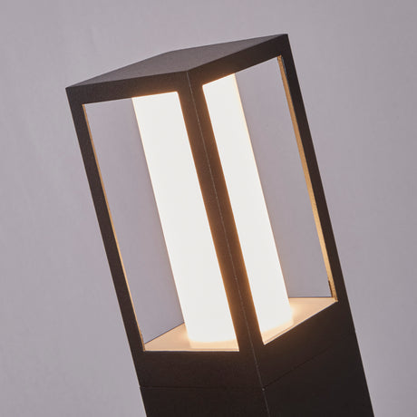 Searchlight Electric Avenue Outdoor Post - Black Metal & Matt White Polycarbonate 91251-450