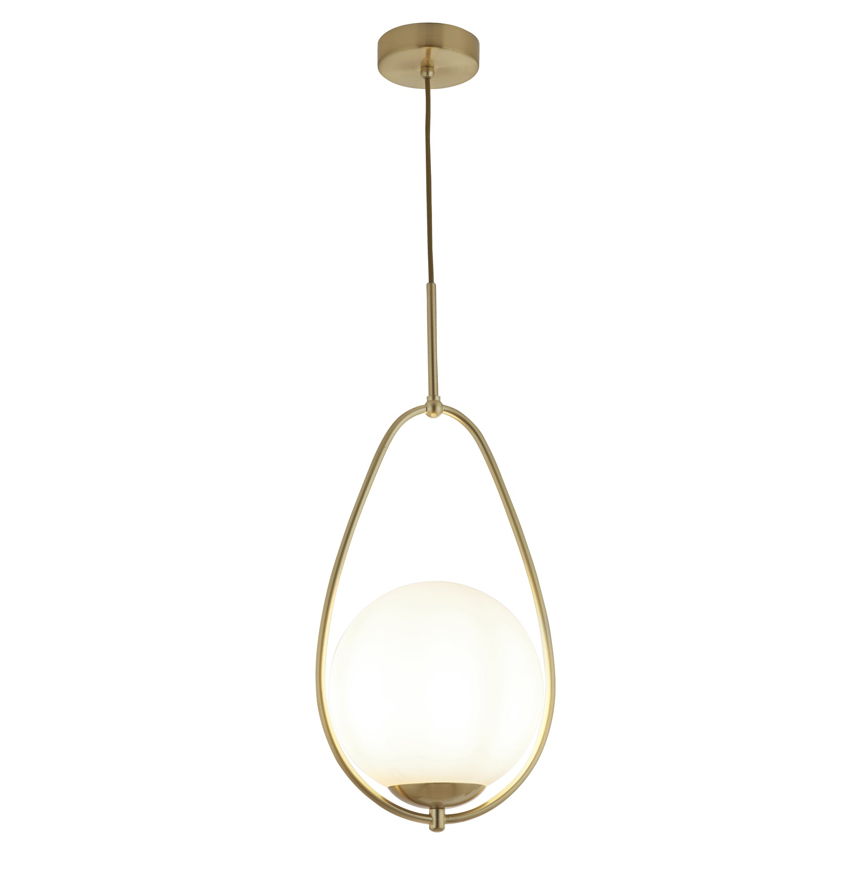 Avalon  Pendant  - Gold Metal & Opal Glass