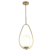 Avalon  Pendant  - Gold Metal & Opal Glass