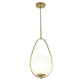 Avalon  Pendant  - Gold Metal & Opal Glass