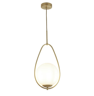 Avalon  Pendant  - Gold Metal & Opal Glass
