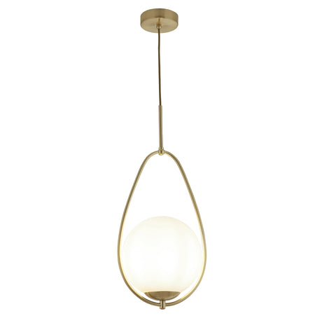 Avalon  Pendant  - Gold Metal & Opal Glass