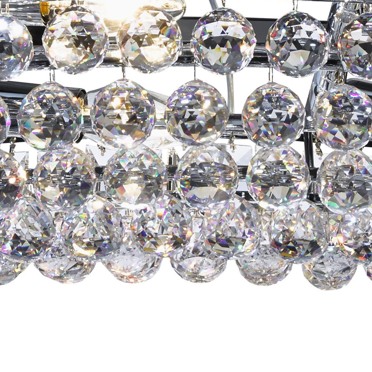 Searchlight Electric Vesuvius 24Lt Pendant  -   Chrome, Clear Coffin & Ball Drops 9190CC