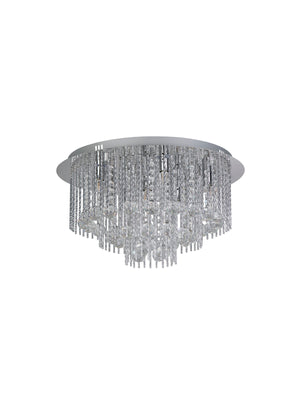 Searchlight Electric Beatrix 8Lt Flush - Chrome Metal & Crystal 9198-8CC