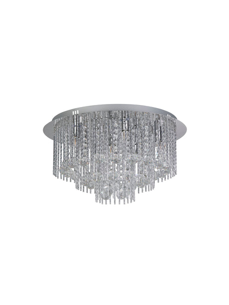 Searchlight Electric Beatrix 8Lt Flush - Chrome Metal & Crystal 9198-8CC