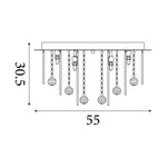 Searchlight Electric Beatrix 8Lt Flush - Chrome Metal & Crystal 9198-8CC
