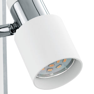 Eglo EU Davida Steel Chrome & White LED Single Wall Spotlight