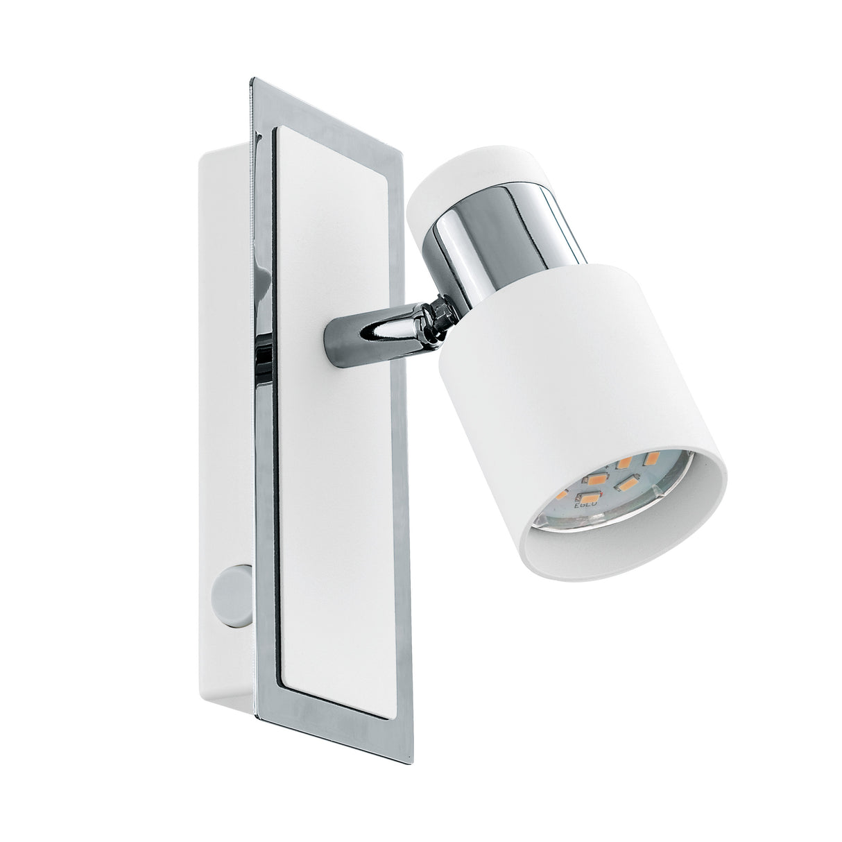 Eglo EU Davida Steel Chrome & White LED Single Wall Spotlight