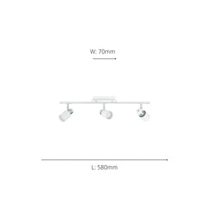 Eglo EU Davida Steel Chrome & White LED 3-Light Ceiling Spotlight