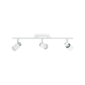 Eglo EU Davida Steel Chrome & White LED 3-Light Ceiling Spotlight