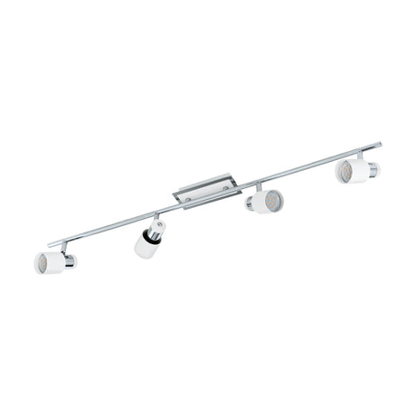 Eglo EU Davida 1 Steel Chrome & White LED 4-Light Ceiling Spotlight