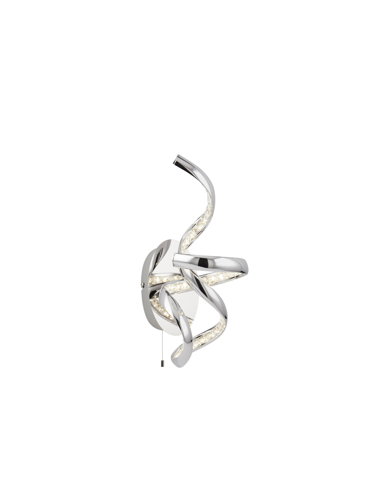 Twirls Wall Light  - Chrome Metal & Glass