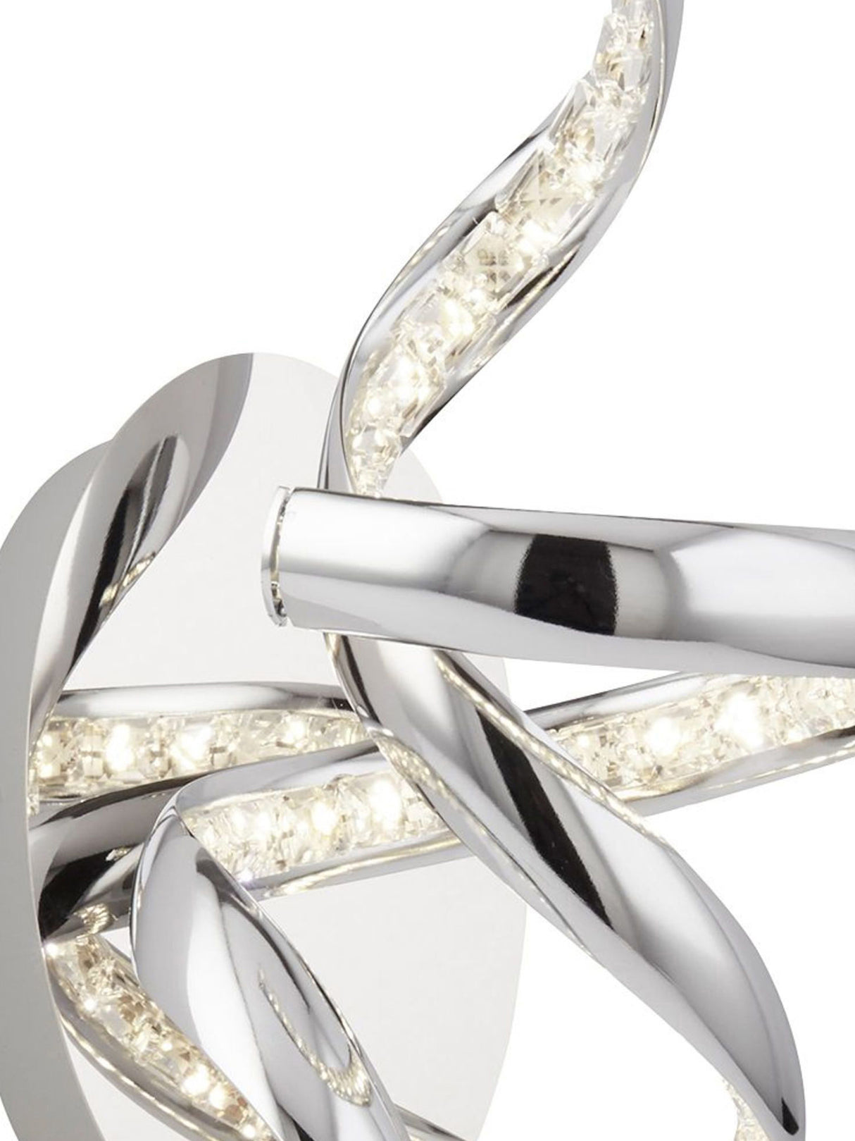Searchlight Electric Twirls Wall Light  - Chrome Metal & Glass 9208CC