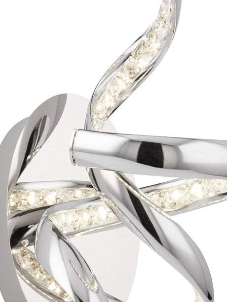 Searchlight Electric Twirls Wall Light  - Chrome Metal & Glass 9208CC